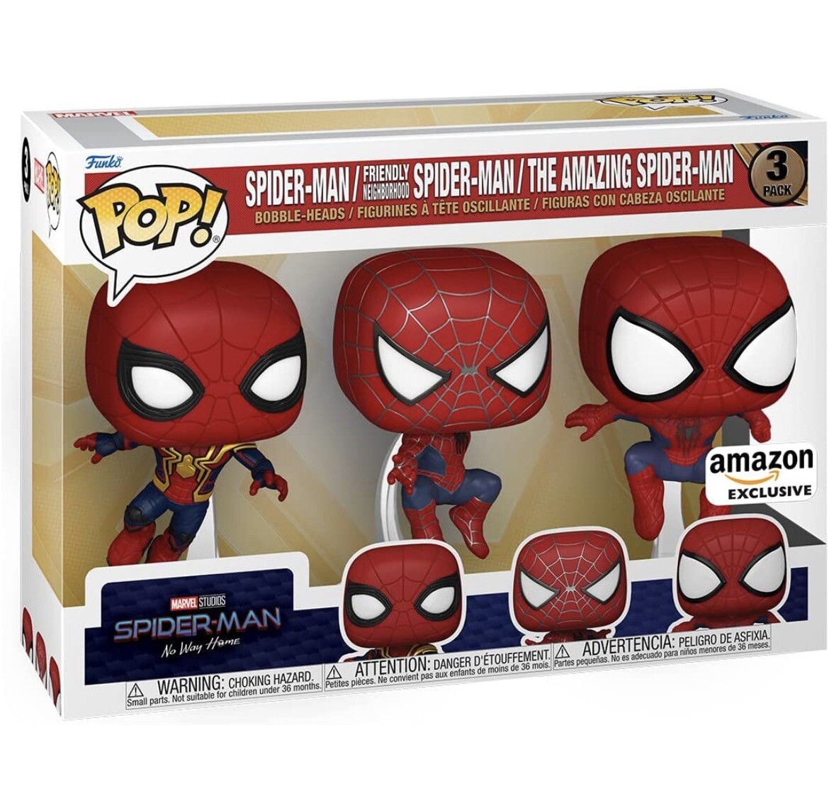 Funko Pop! Marvel Spider-Man: No Way Home 3-Pack Amazon Exclusive