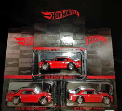 1972 SKYLINE HT 2000GT-R レッドミニカー 3台セット 1972 SKYLINE HT