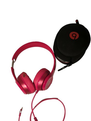 Beats Solo HD By Dr Dre Headphones WIRED Hot Pink Foldable Case