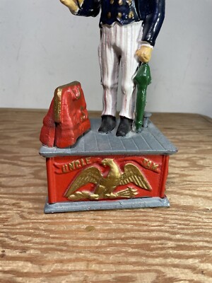 Cast Iron Uncle Sam Coin Bank Reproduction Made In Taiwan | eBay