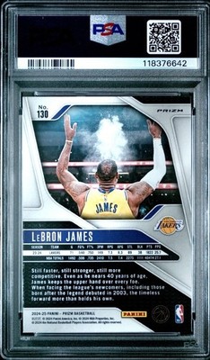 2024-25 Panini Prizm LeBron James #130 Orange Ice Prizm PSA 10 POP