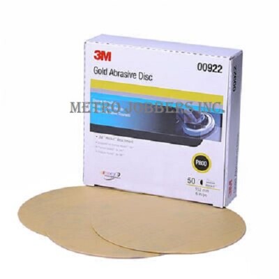 3M 0922 Hookit Gold 6 inch P800 Grit 216U Auto Body Sanding Disc