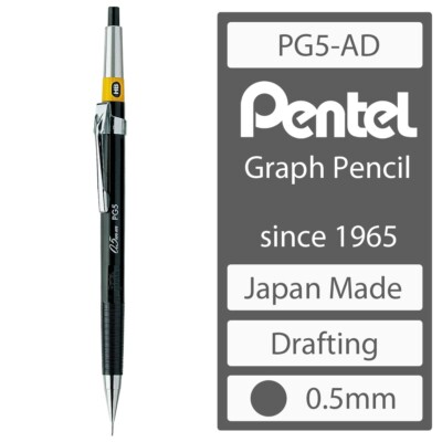 PENTEL GRAPH PENCIL 0.5mm True Classic Drafting Mechanical Pencil