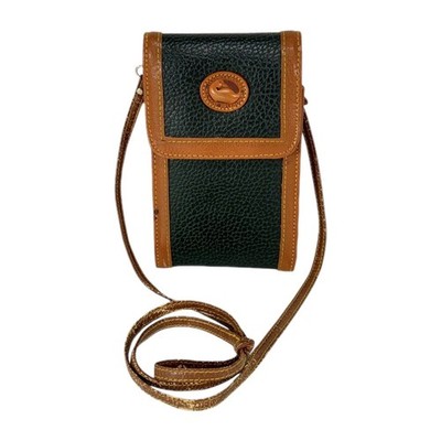 Vintage Dooney and Bourke Green Pebbled Leather Crossbody Phone