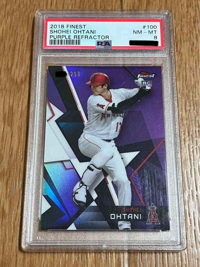2018 Topps Finest SHOHEI OHTANI RC /250 Purple Refractor PSA 8
