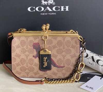 NWT COACH 1941 REXY DOUBLE FRAME KISSLOCK 19 SIG TAN/MULTI