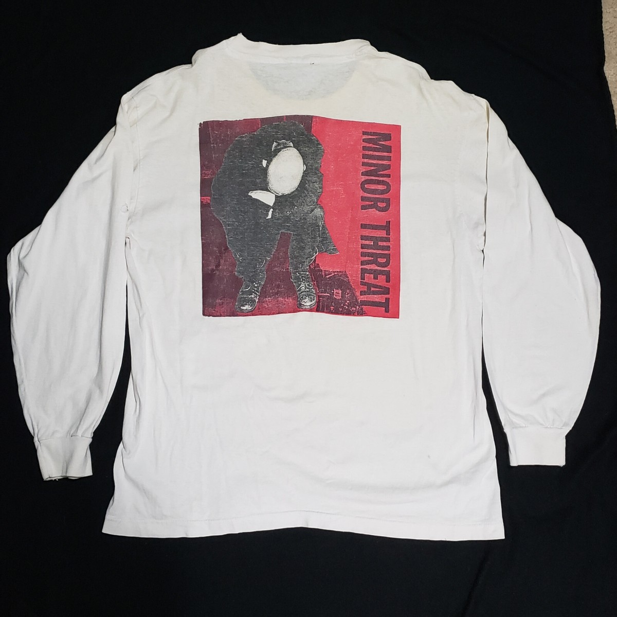 VINTAGE Minor Threat 1990s long sleeve shirt Fugazi XL RARE PUNK