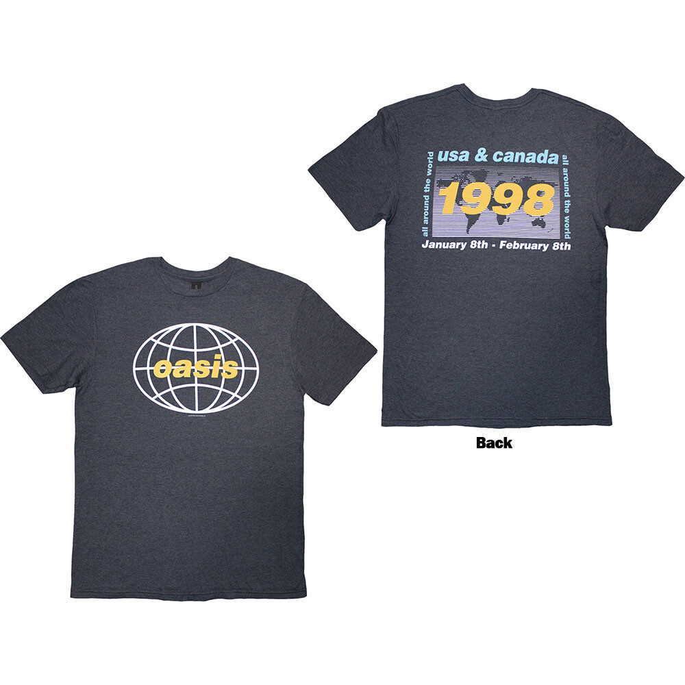 Oasis - 1998 World Tour-USA/Canada - Navy Blue t-shirt | eBay