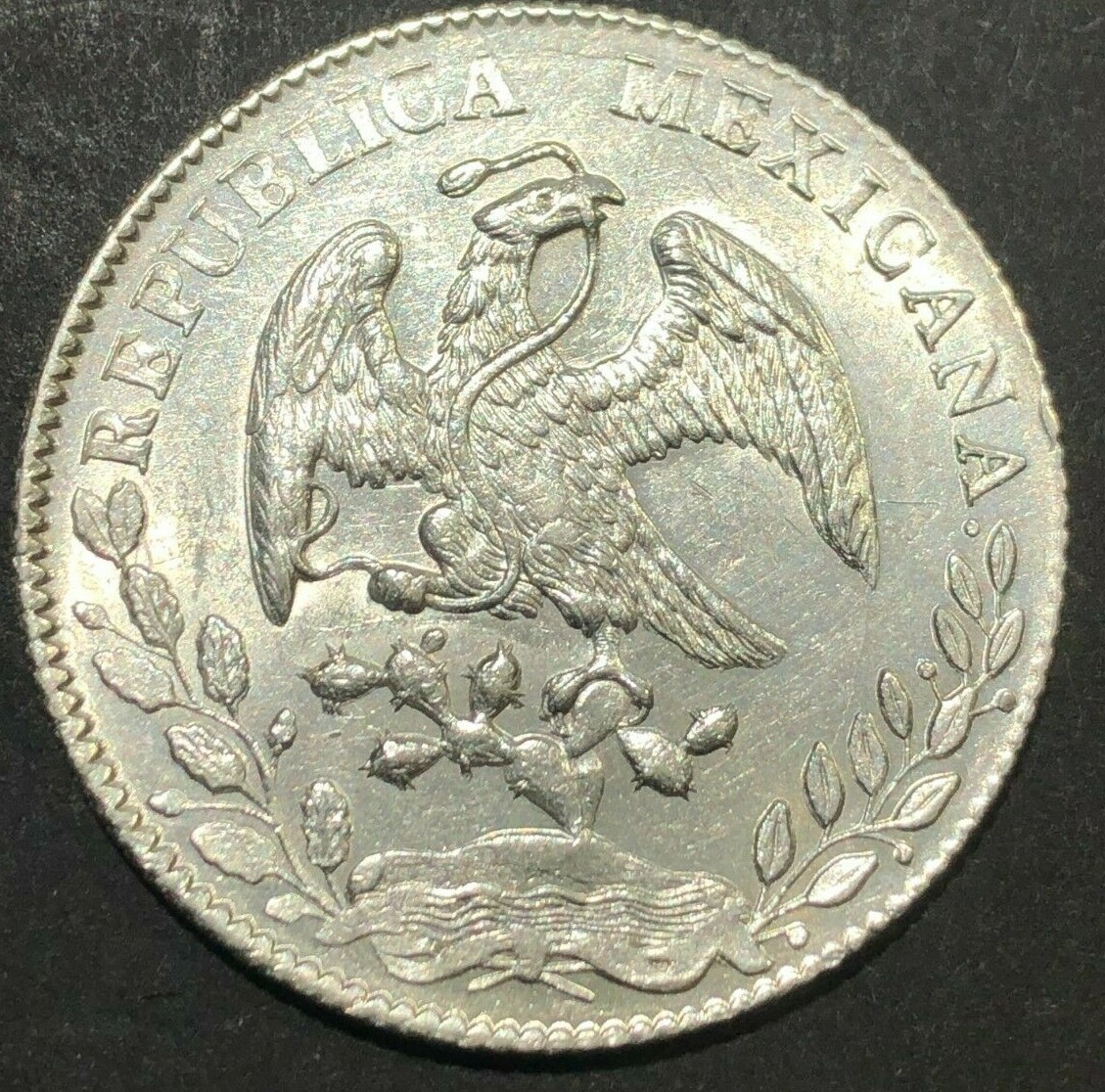 Mexico First Republic 1884 Zs JS Silver 8 Reales (Zacatecas Mint