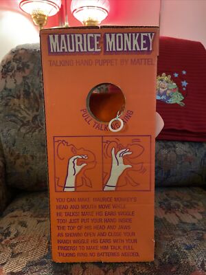 1968 Maurice the Monkey Puppet Pull String Talker Restored to Talk