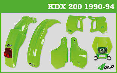 UFO Kawasaki KDX 200 (89-94) Green Enduro Plastic Kit with Halogen