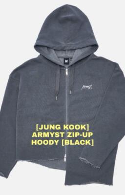 JUNGKOOK ARMYST ZIP-UPHOODY BLACK BTS
