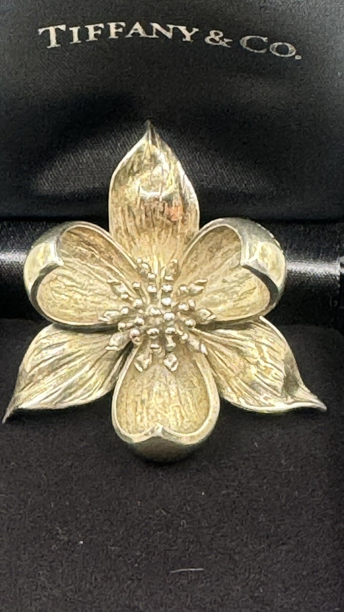 ティファニー ブローチ フラワーモチーフ プルメリア 1996 シルバー