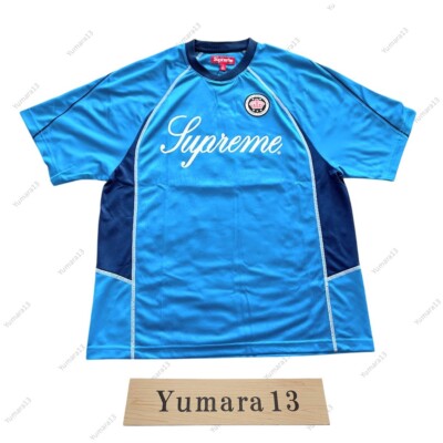Supreme Jacquard Soccer Jersey Black Orange Blue 3colors | eBay