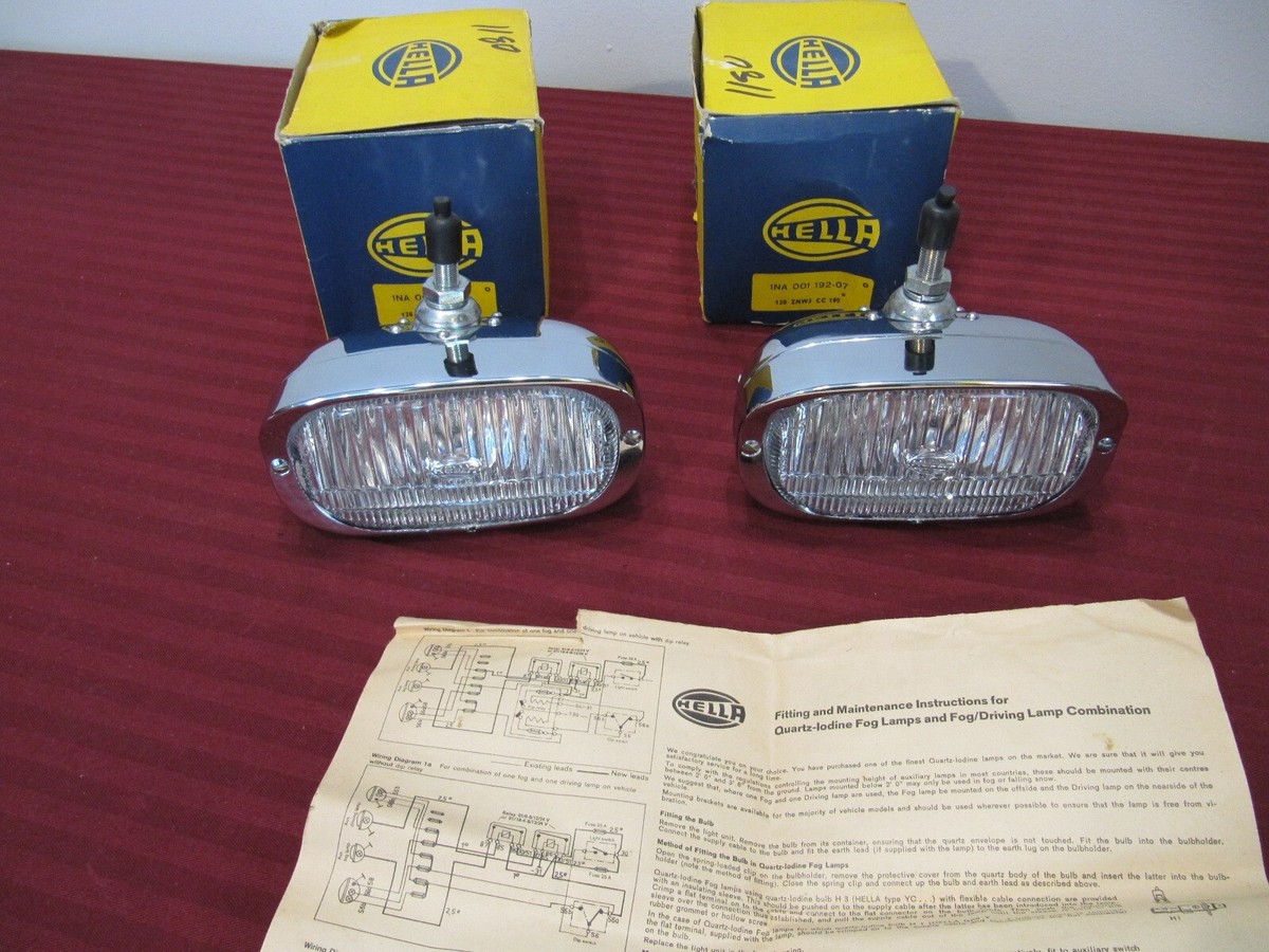 NOS Vintage Hella 128 Fog Lights Lamps Chrome Porsche 911 912 | eBay