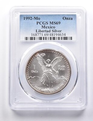 MS69 1992 Mo Mexico 1 Onza Silver Libertad PCGS *5740 | eBay