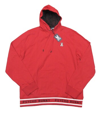 Psycho Bunny Big & Tall Men's Brilliant Red Burks Pullover Hoodie