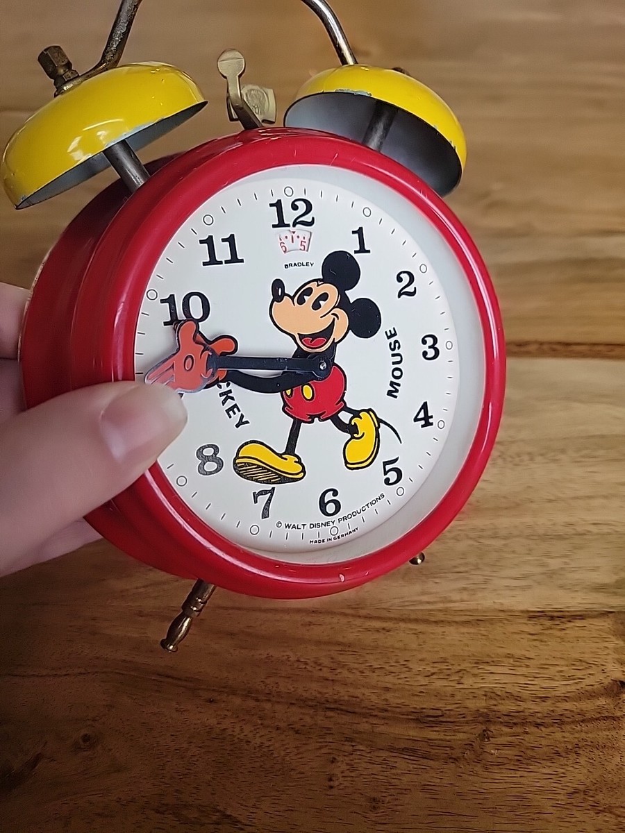 動作OK】BRADLEYその① 1960～70年ミッキー ゼンマイ目覚まし時計