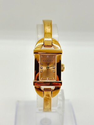 Exc+5] GUCCI 6800L PINK GOLD GG GOLD Dial Watch Women's Watch Used