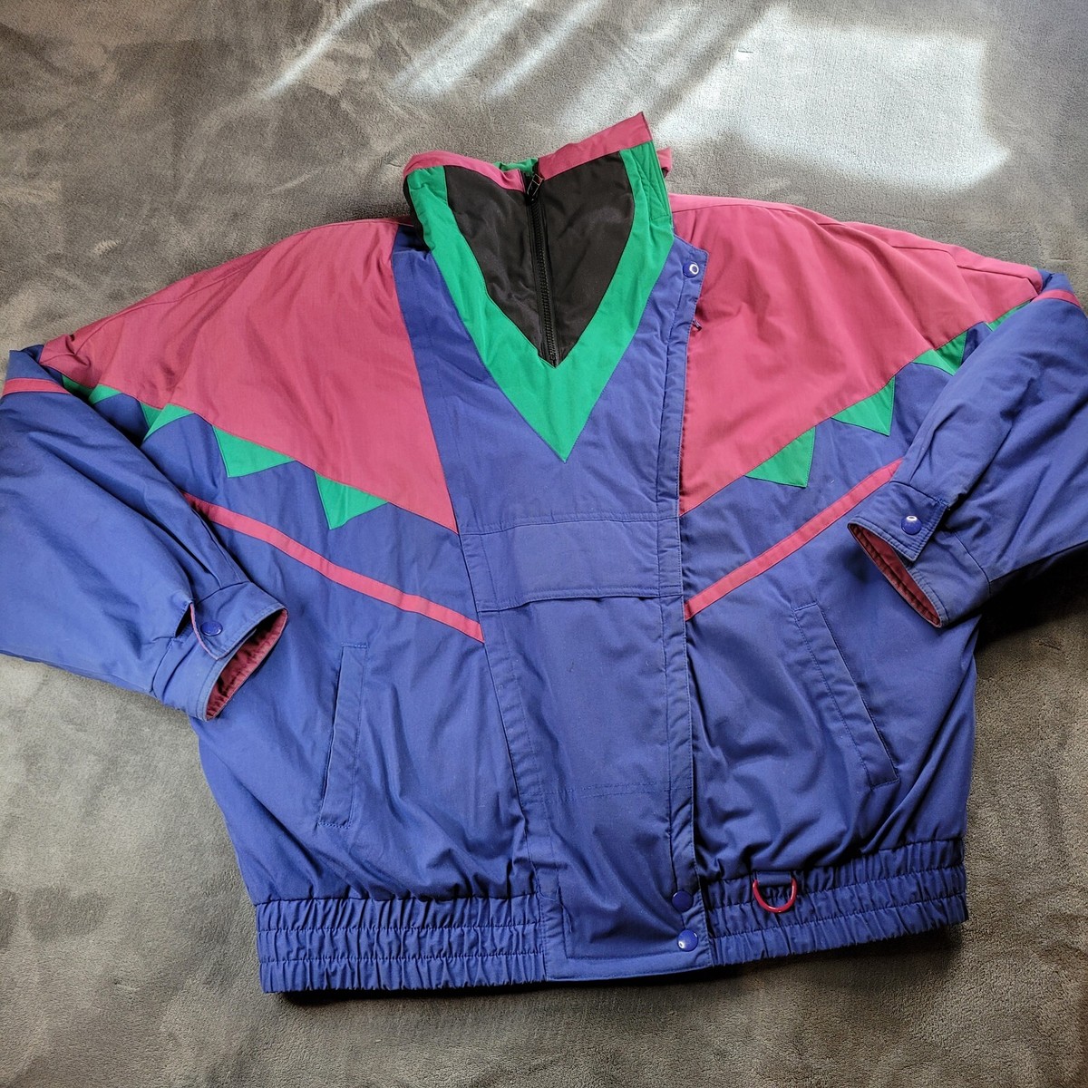 Vtg 90s Womens Kaotic by Andy Johns Large Wind Breaker Ski Puffer