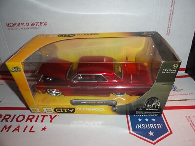 JADA DUB CITY OLD SKOOL 1:24 1964 CHEVY IMPALA LOWRIDER RED NEW IN