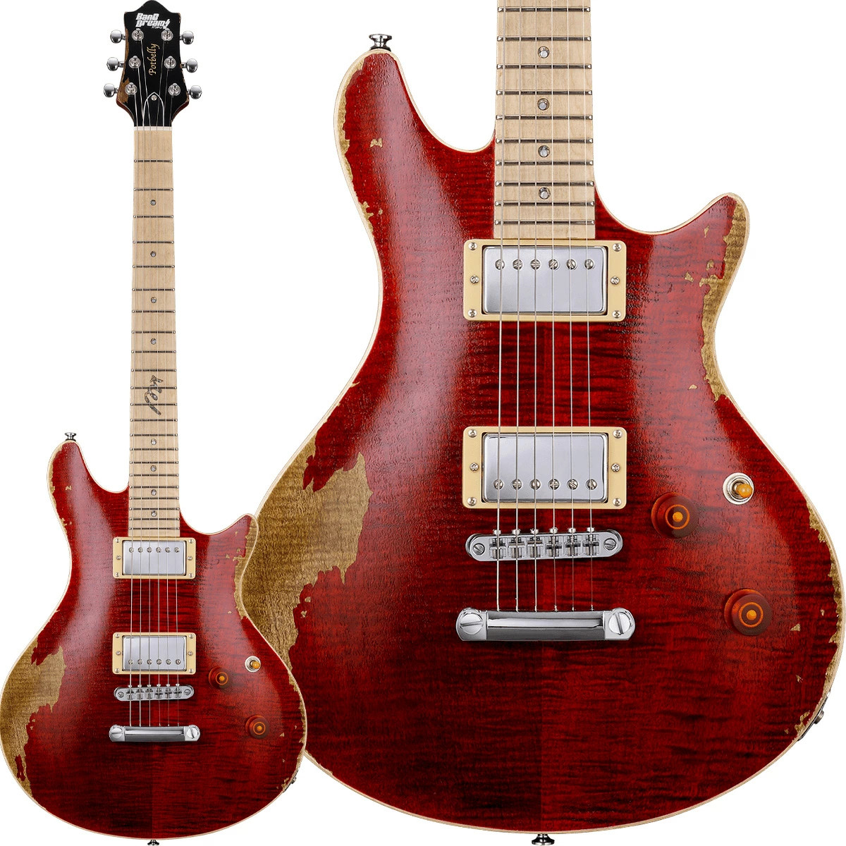 BanG Dream! POTBELLY FM Rana Distressed See Thru Wine Red Electric