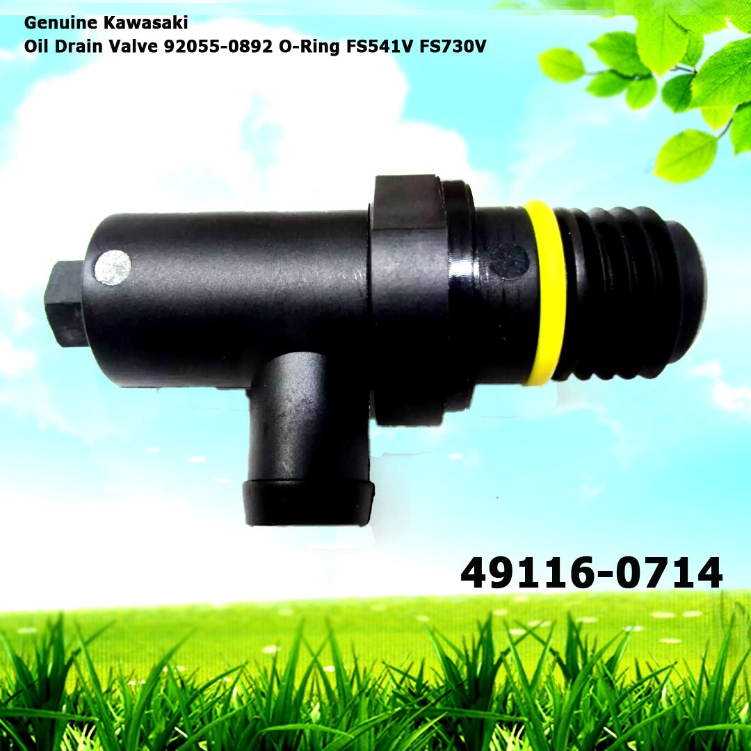 Genuine Kawasaki 49116-0714 Oil Drain Valve 92055-0892 O-Ring