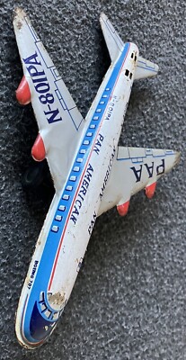 Vintage 1960's Pan American N-801PA Boeing 707 Tin Friction Plane