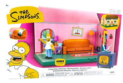 The Simpsons Living Room Diorama Playset (Includes Homer Simpson