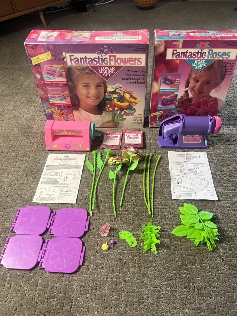Fantastic Flowers Making Set Paper Flowers Roses Incomplete Vtg