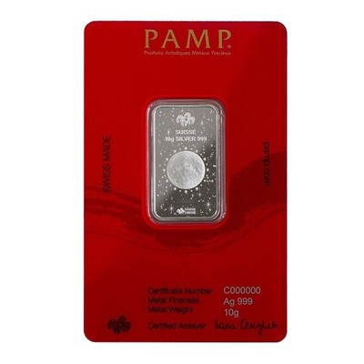 10 gram Silver Bar - PAMP Legend of the Azure Dragon .999 Fine