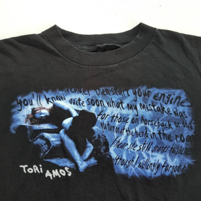 1998 Tori Amos Plugged '98 Tour Sleeve Cotton Black All Size Shirt