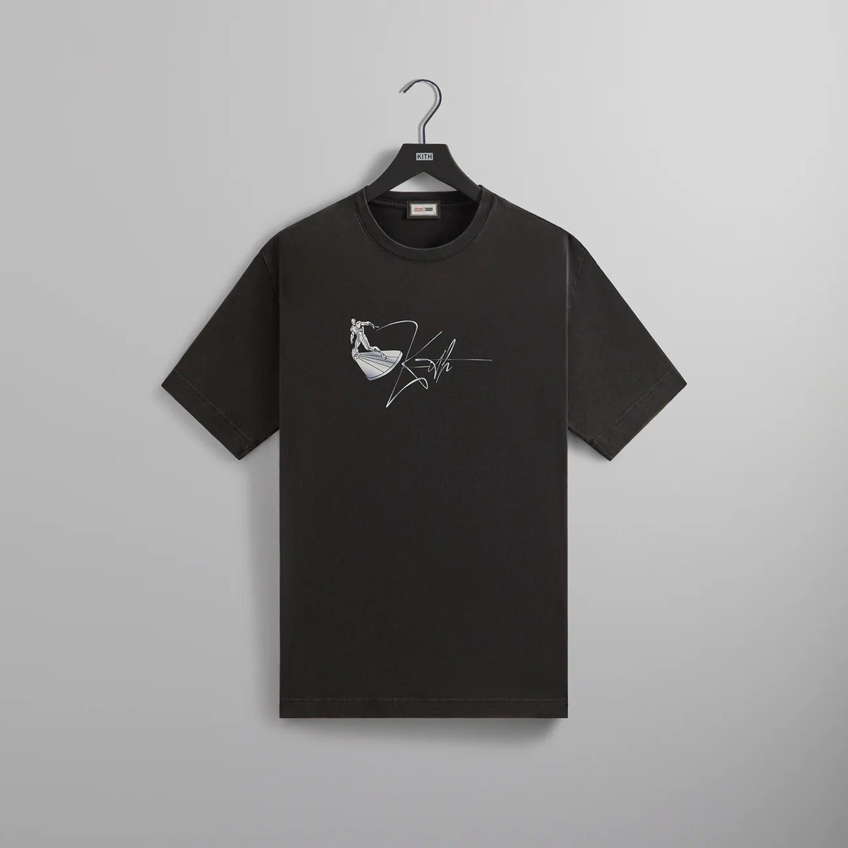 Kith x Marvel Herald Silver Surfer Black Vintage Tee Size XL READY