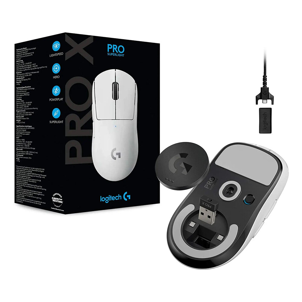 Logitech G PRO X SUPERLIGHT Wireless Gaming Mouse HERO 25K Sensor