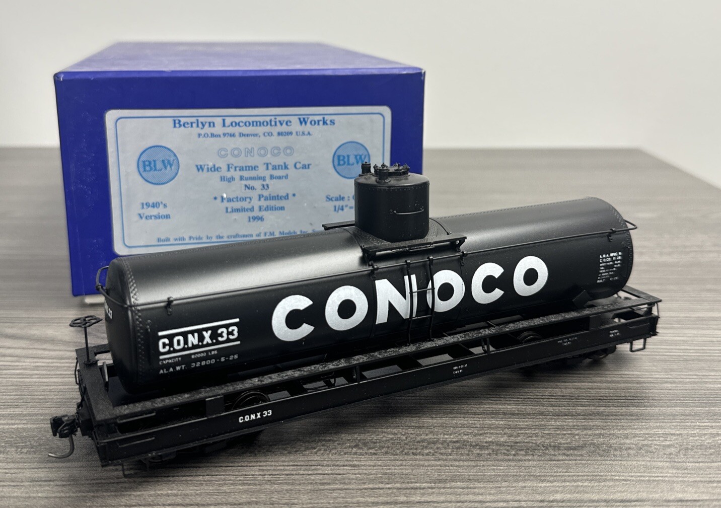 PRECISION SCALE Sn3 TANK CAR CONX #8 BRASS S SCALE MODEL TRAINS