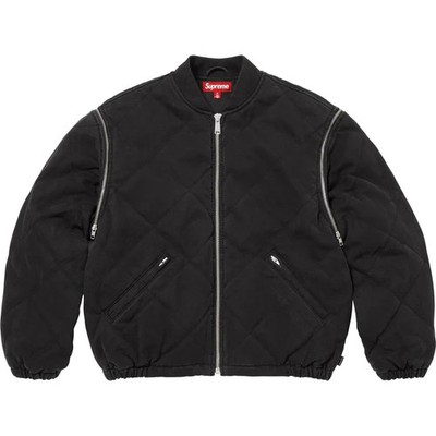 Supreme Zip-Off Sleeve Quilted Bomber Jacket Black | eBay