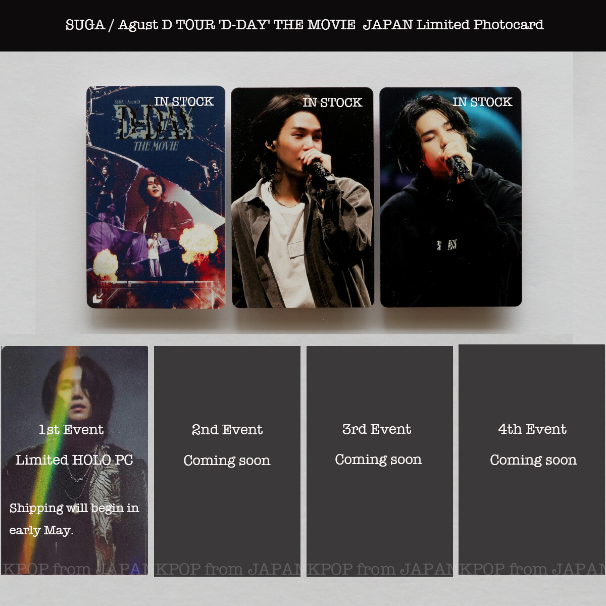 BTS SUGA Agust D D-DAY 映画 チェキ風 トレカ コンプ 【公式通販】