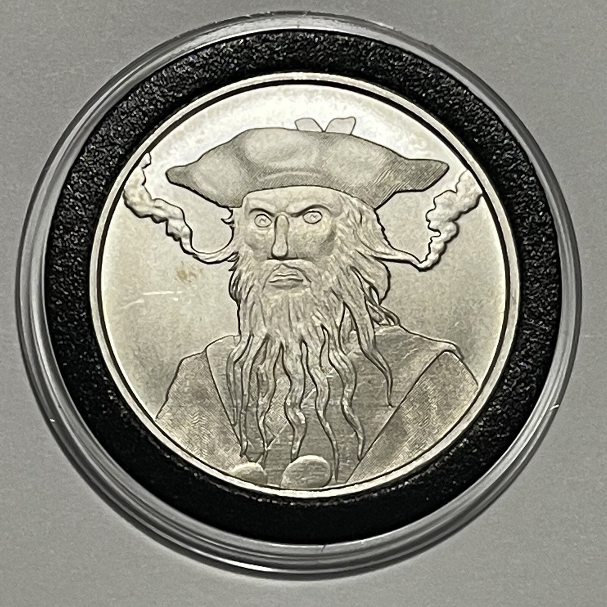 Captain Edward Teach Blackbeard 1 Troy Oz .999 Fine Silver Round