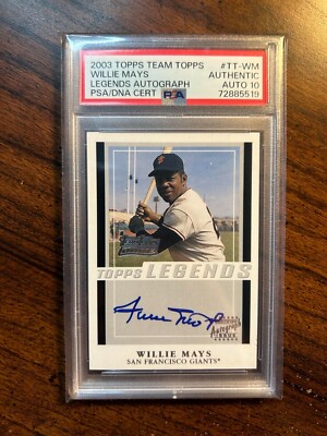 Willie Mays, Legends Autograph #TT-WM - 2003 Topps Team Topps