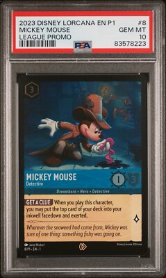 Mickey Mouse Detective Promo PSA 10 #8 P1 Disney Lorcana League