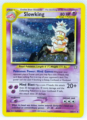 SLOWKING 14/111 Holo Rare Neo Genesis Set 2000 - Pokemon Card WOTC