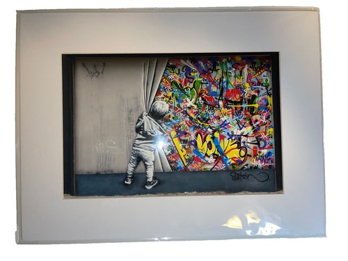 Martin Whatson “Behind the Curtain” Print Art Basel '19 Matted W
