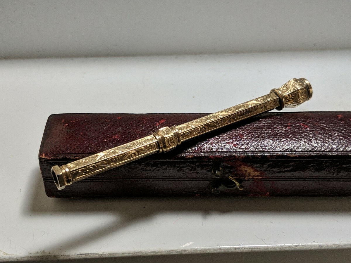 Sampson Mordan9金ペンシルホルダー花柄