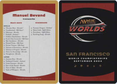 Decklist - Manuel Bevand - 2004 ~ Heavily Played World
