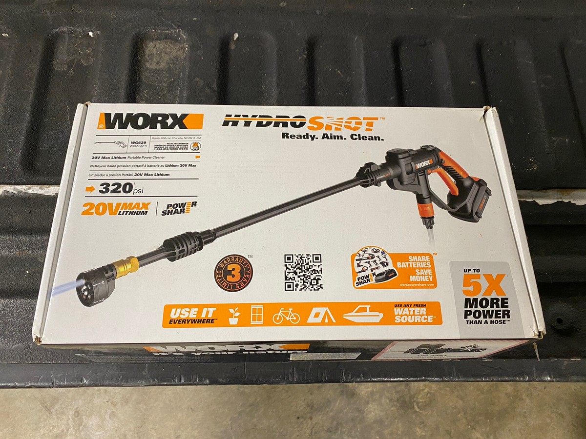 WG629 WORX 20V Hydroshot 2.0 Ah 320 PSI Cordless Portable Power