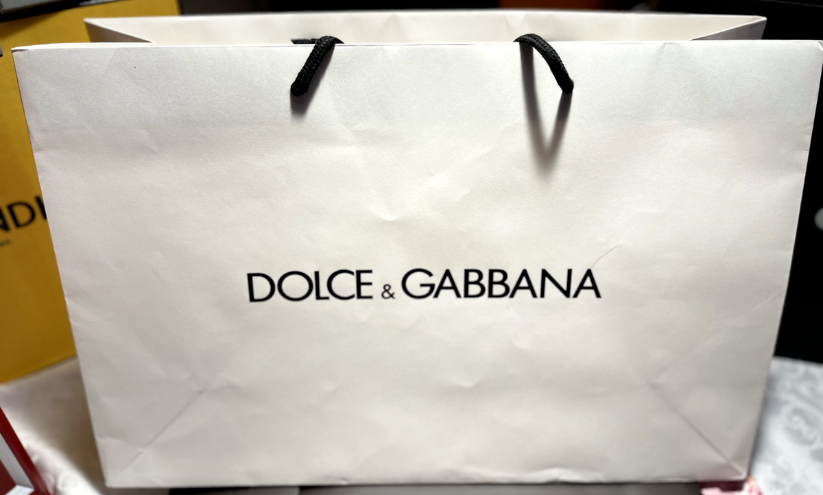 Dolce & Gabbana AUTHENTIC Paper Shopping Bag Gift Rope White 12.5