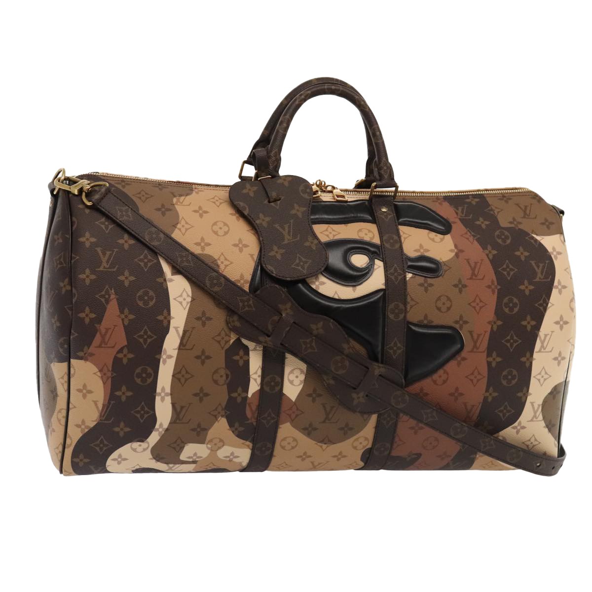 LOUIS VUITTON LV Portrait Keepall Bandouliere 55 Bag Brown M46677