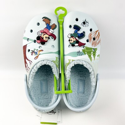 NWT Disney Winter Holiday 2023 Crocs Mickey Minnie Skating Blue
