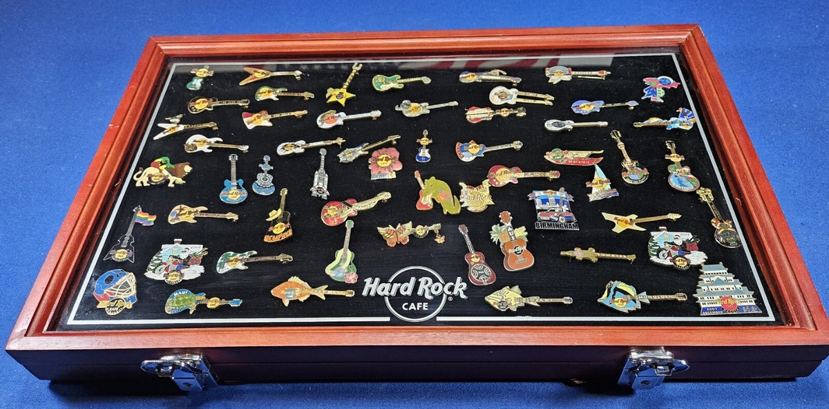 Hard Rock Pin Display Case Collection 56 Pc. Lot Worldwide