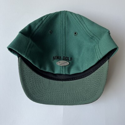 Vintage 90s Nike Golf Hat Cap Size 6 7/8 Fitted Green Black Bill